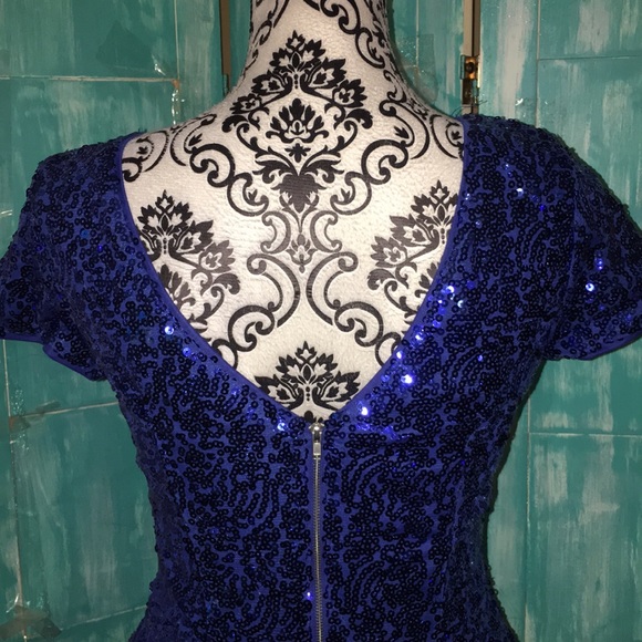 M. M. Couture | women's sequined peplum top - Picture 6 of 8